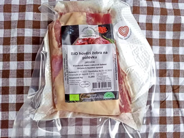 BIO hovězí žebra na polévku, 400-600 g
