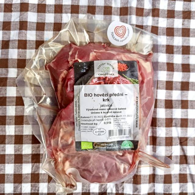 BIO hovězí krk bez kosti, 600-800 g